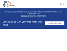Tablet Screenshot of nrg4lifefitness.net
